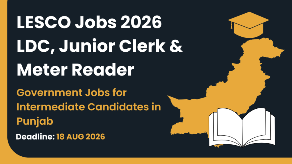 LESCO Jobs 2026 for LDC Junior Clerk and Meter Reader positions in Punjab
